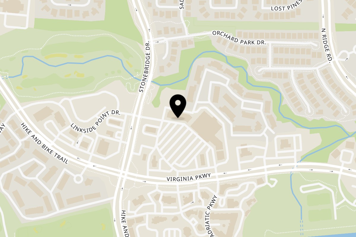 Map showing the location of Nom Noms Mexican Grill on 6840 Virginia Pkwy Ste 125 in McKinney